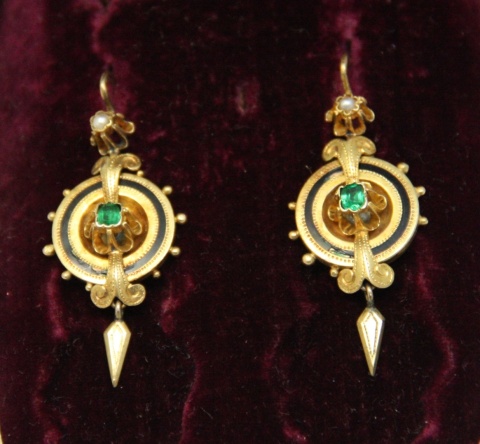 Kolczyki złote biedermeier