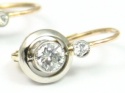 Kolczyki złote z brylantami złoto 0,585; w: 2,290g. brylanty łącznie ok. 0,62ct. H-I/SI
